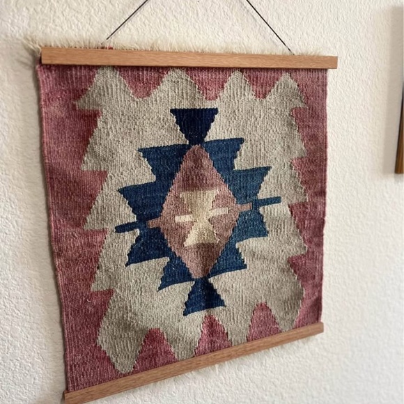 Antique Rose Kilim Textile Wall Hanging - Picture 2 of 4